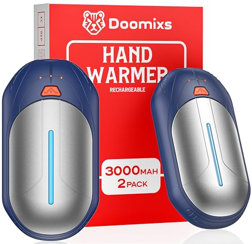Elektrisch Handwärmer Wiederverwendbar Wiederaufladbar Taschenwärmer: 2er Pack 6000mAh USB Aufladbar Klein Mini Handschuhwärmer Camping Büro Skifahren Outdoor Winter Geschenk für Damen Herren Kinder