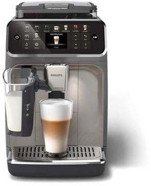 Philips 5500 LatteGo Automatic Espresso Machine - 20 Coffee Varieties, Intuitive Touch Display, SilentBrew, 100% Ceramic Grinder, AquaClean Filter, Grey Chromed (EP5544/90) (Renewed)