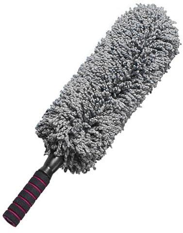 Tomvorks Plumeau de Voiture en Microfibre Douce, Brosse Multifonctionnelle pour Gratter la Cire de Voiture avec Poignée Extensible