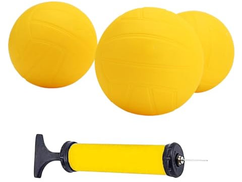 Amagogo -Ersatzbälle Roundnet-Spielbälle Mini-Volleyball mit Luftpumpe für Hinterhof-Outdoor-Sportarten Rasen-Beach-Volleyball, 3.5 Inch 3pcs