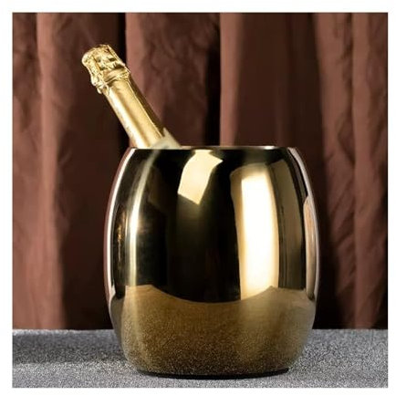 MRKU Cubo de Hielo de Acero Inoxidable de 3,6 l con Elegantes diseños de mármol, Ideal para Bares de cócteles, Fiestas, Vino frío, champán y Vino.