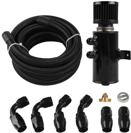 Densieg Can olio Catch Can da 750 ml con filtro, 10 AN in alluminio nylon intrecciato, set di montaggio per turbo, tuning e sport motoristici