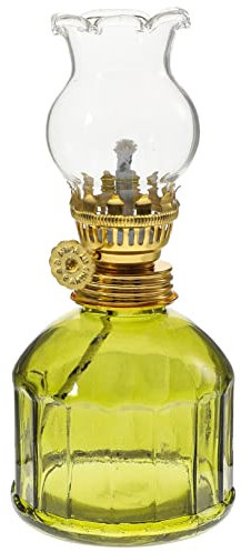 Vaguelly Glas Öllampe Petroleumlampe Vintage Öllaterne Tischdekoration Innenbereich Rustikale Sturmlaterne