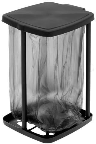 Eyoulife Bin Bag Holder Frame - Adjustable Height Waste Bag Holder with Hinged Lid for Home Kitchen Party Camping Outdoor - Trash Can Holder for Different Sized Bin Liners from 25-67 Litres