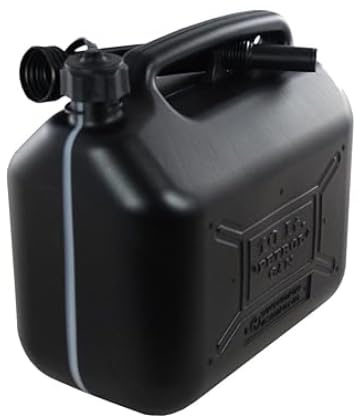 ProCar Benzinkanister 10 Liter Schwarz - UN- Zulassung Kunststoff Kraftstoffkanister mit Füllstandsanzeige - Made in Europe