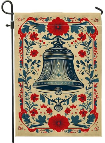 Willkommensflaggen Glockenblume Rot Blau Landhausstil 30X45Cm Fahne Leuchtenden Farben Lichtbeständig Hofbanner Für Draußen Alle Jahreszeiten Party
