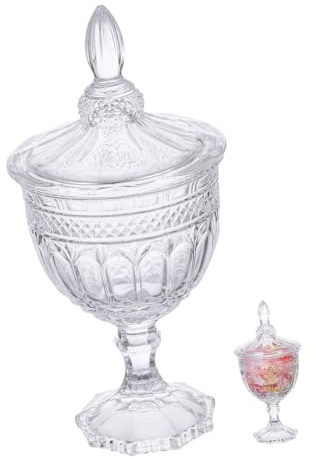 FIXOSHEE Pot De Bonbons En Verre Transparent 1,2l Couvercle Hermétique En Verre Récipient De Stockage Solide Pour Biscuits, Bonbons Et Collations Décoration Européenne Pour Maison Et Mariage
