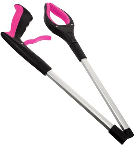 Homoyoyo Herramienta de Agarre Plegable Morada para Recogida de Basura, Pinzas Reutilizables Ergonómicas de 45 Cm, Recolector Largo para Limpieza Doméstica y Exterior, Especialmente
