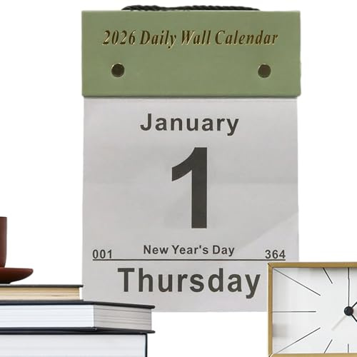 Calendario giornaliero 2026, agenda rimovibile | calendario giornaliero da parete - per adulti insegnanti studenti bambini adolescenti soggiorno