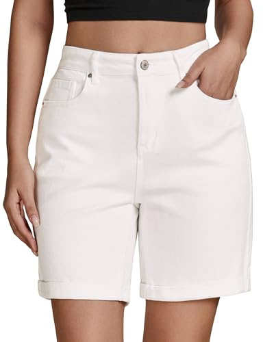 Vetinee White Shorts Women Women Shorts Summer Cream White Size Large Fits UK 16-18
