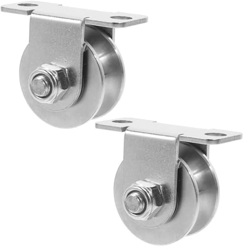 FELTECHELECTR 2 Pcs Wear-resistant Stainless Steel U Groove Pulley Wheel for Sliding Doors Wall Mount Cable Pulley with Silent Bearings Heavy Duty Wire Towing and Lifting Systems Practical Kit