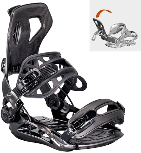 AIRTRACKS Master Pro ME FASTEC System - Fijaciones para snowboard, color negro, tallas M L XL (M)