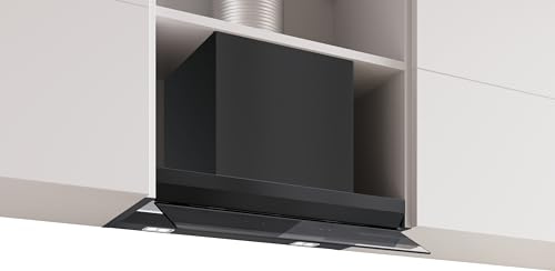 Serie 6, cappa di design integrato, 60 cm, vetro trasparente nero stampato, nero opaco, DBB67DP60