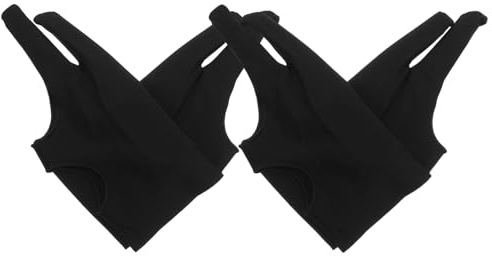 Homoyoyo 4Pcs Artist Drawing Gloves 2-Finger Smudge-Resistant Glove for Smooth Gliding on Graphic Tablets, Compatible with Pen Displays and Touchscreens, Medium Size, Three-Layer Fabric for