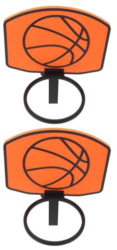 NOLITOY 2pcs Mini Indoor Basketball Hoop Clip for Trash Can, Plastic Wastebasket Basketball Hoop Attachment with Quick Assembly, Encourages Tidying for Offices and Bedrooms