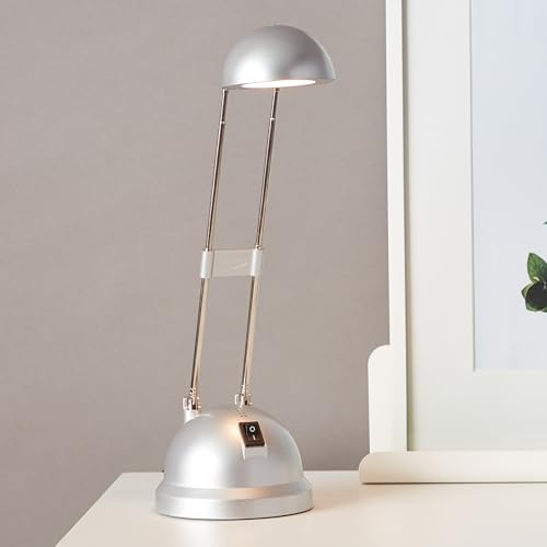 Lightbox LED Schreibtischlampe mit warmweißem Licht & Wipp-Schalter | | LED Schreibtischlampe mit warmweißem Licht & Wipp-Schalter | schwenkbare Tischleuchte in Titan Optik | Kunststoff/Metall |