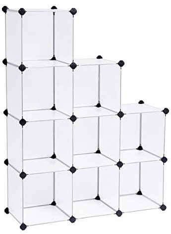 SONGMICS Kunststoffschrank, Kleiderschrank, Badezimmerregal, Schuhregal, Weiß, 93 x 31 x 123 cm, LPC115S