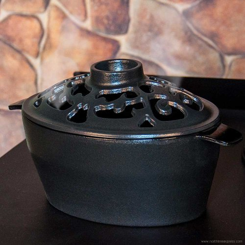 Woodeze Home Indoor Decorative Wood Stove Cast Iron Humidifier 2 Quart Satin Black Filigree Steamer by John Wright