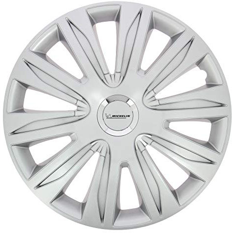 Michelin 009109 Set de 4 Enjoliveurs pour Jantes 14 Pouces – NVS 42 Chrome – Effet Jante Aluminium – Résistants aux Chocs et aux Intempéries – Compatibles Voitures avec Jantes Acier ou Tôle