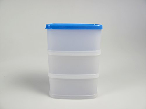 TUPPERWARE Gefrier-Behälter Stapel-Eck 200 ml blau-weiß Eiskunst D211 8759
