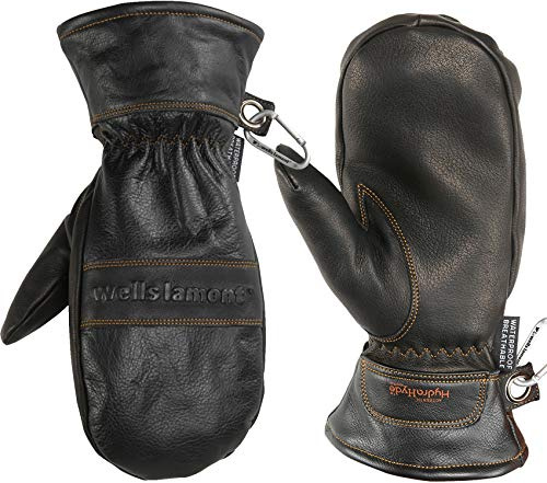 Wells Lamont Men's Black HydraHyde Leather Winter Mittens, Waterproof Insert, XX-Large (7668XXK)
