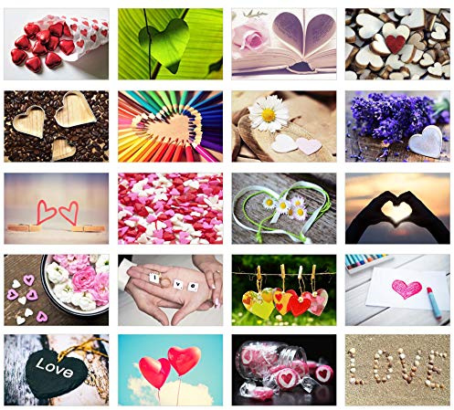 Edition Seidel set de 20 cartes postales de mariage de qualité supérieure – jeu de mariage – cadeau de mariage – amour + aœur – idée de décoration, St-Valentin