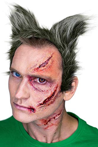 Balinco Wolf Ohren Haarreif mit Plüsch, Werwolf Kostüm Accessoire für Damen, Herren & Kinder, grauer Tierohren Kopfschmuck für Halloween, Karneval, Cosplay & Fasching
