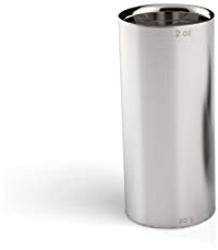Outset Bartending Tool, Double Wall Cocktail Measuring Jigger, 2 in 1, 1oz and 2 oz, Stainless Steel