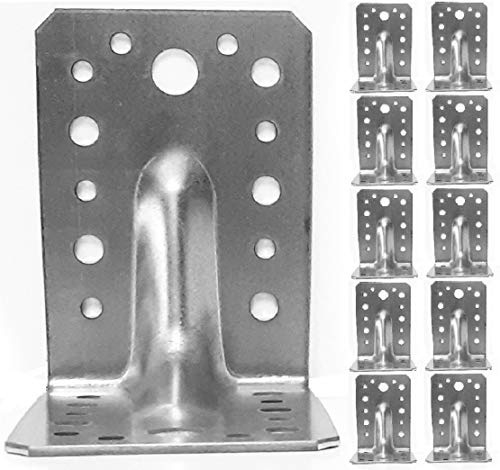 Heavy Duty Angle Brackets for Wood, 90x90x65mm, Pack of 10, 267kg Load | Galvanised Steel L Brackets, 1.5mm Thick, Right Angle Corner Braces, Metal Joining Fixing Connector for Timber and Fence