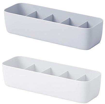 LWZko 2 Stück Unterwäsche Aufbewahrungsbox, Schubladenunterteilungen Faltbare, Unterwäsche Storage Organizer, PP-Kunststoff Stapelbar Schubladenorganisatoren für BH, Socke, Krawatte, Schal (3 Farben)
