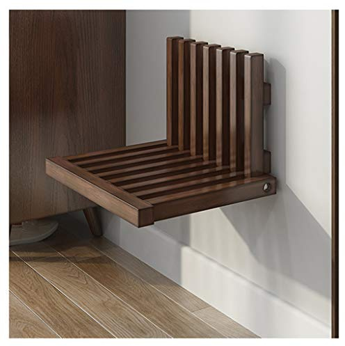 LFIEVO An Der Wand Montierter Klappschuhhocker Ultrad¨¹nner Verdeckter Verandastuhl Massivholz 150 Kg Tragend Einfache Installation Umweltfreundlich (Brown)