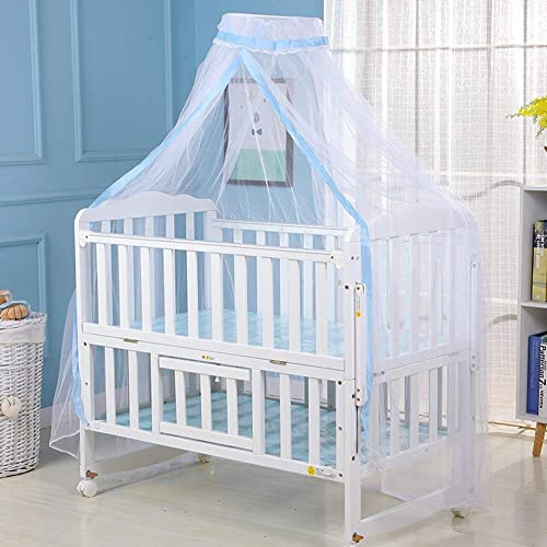 Uposao Mückennetz babybett,Kleinkind Bett Kinderbett Baldachin Moskitonetz waschbar, Insektennetz Kinderwagen Krippen Insekt Mesh-Netz für Kinderzimmer,Blau