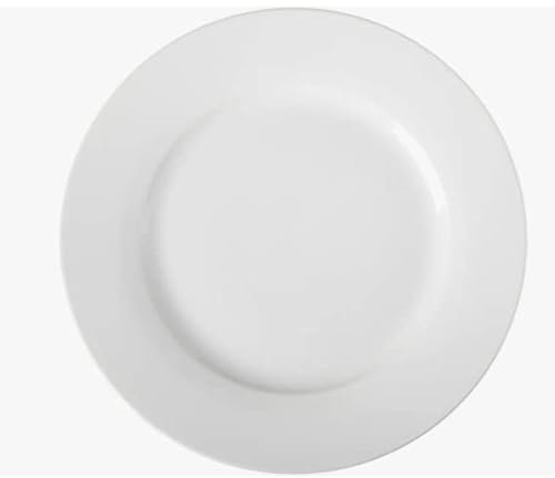 NWOUIIAY 12 Stück Flache Teller im Set aus echtem Porzellan 200 mm Salatteller Dessertteller Frühstücksteller weiß