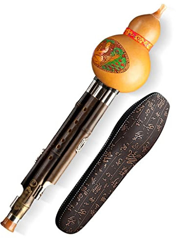 Mobkid Hulusi DREI-Ton-Hulusi-Instrument B-C-A-Taste Professionelles Spielinstrument, Geeignet Für Anfänger Zum Üben (Color : Brown, Size : B-Flat)