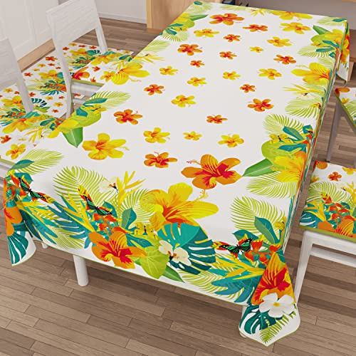PETTI Artigiani Italiani - Trädgårdsduk Rektangulär Bordsöverdrag Kök Drawing Tropical 03 X6-sits (140 x 180 cm) 100% Made in Italy