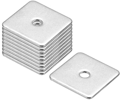 sourcing map Arandelas cuadradas, 20 unidades M5 x 30 x 30 x 2 mm de acero inoxidable 304 arandelas de placa cuadrada de almohadilla plana para cierre de hardware