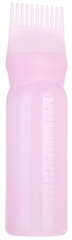 Ejoyous 160ml Flacon de pinceaux de Teinture pour Cheveux, Applicateur de Bouteille de Teinture pour Cheveux avec Brosse Flacon léger pour Teinture de Cheveux Brosse à Cheveux Peigne à Huile Rose