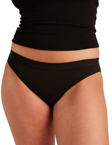 saalt Cotton Brief - Leakproof Period Underwear - Mid-Rise, Full Coverage Womens Underwear - Made of Soft, Breathable Cotton - Reusable & Washable - Replaces 3 Pads or 4 Tampons - size M, Black