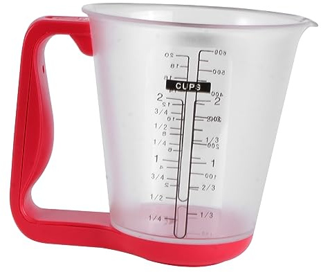 PRETYZOOM 1000g Bilancia Digitale Cucina Multifunzione Rosso Con Misurino Liquidi e Latte Display Lcd Preciso Per Alimenti e Bevande