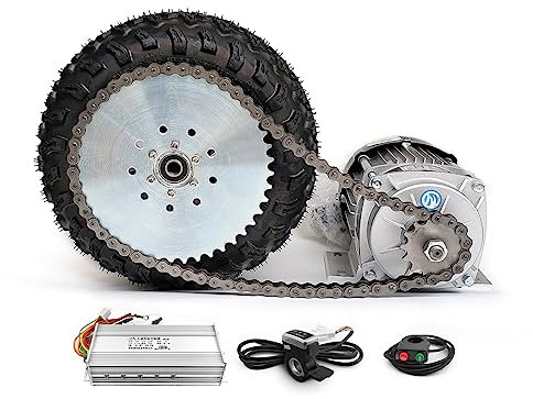 L-faster Kit ruote per carriola con motore brushless e ingranaggi da 25,4 cm, 48 V, 750 W, velocità massima 5 km/h