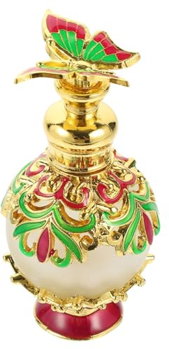 VINTORKY Botella de Perfume Diseño Mini y Acabado Delicado de Vidrio Color Aleatorio de 15ml Estilo Medio Oriente para Perfumes Árabes y Aceites Esenciales