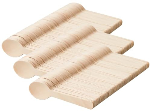 300 Pcs mini wooden spoons 4-inch length,natural birch wood biodegradable utensils cutlery,mini wooden spoons for home or outdoor party., Wood color