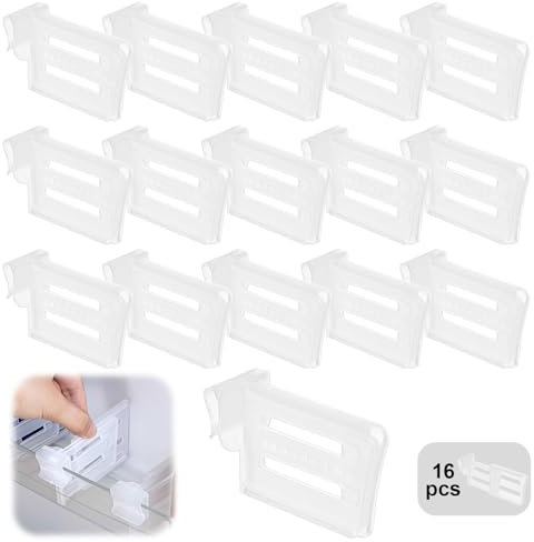 Rairsky 16 Piezas Organizador Frigorifico Separadores, Organizador Congelador Hueveras para Frigorifico Ajustable Divisores, Organização Frigorífico Divisorias para Gavetas, Separador Cajones Cocina