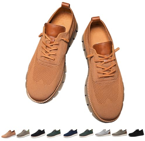 Zapatos Wearbreeze for hombre, zapatos urbanos ultra cómodos for hombre, zapatos Oxford de malla transpirable, zapatillas de vestir informales, zapatos de negocios ligeros for caminar(Orange,42 EU)