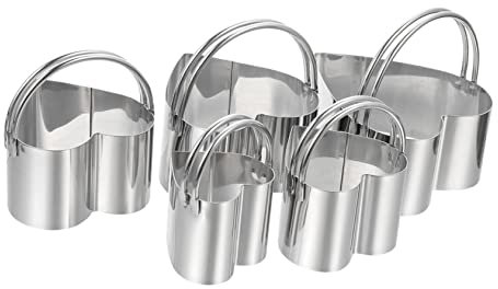 2 Sätze Ausstechformen Liebes-herz-plätzchen Käseformen Gebäckschneider Fondant-ausstecher Formen Für Pralinen Kreative Keksformen Plätzchen Gebäck Stempel Muffin Rostfreier Stahl PRETYZOOM