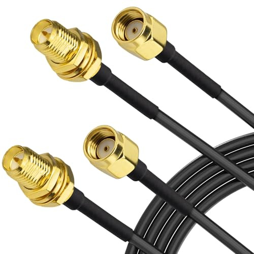 Superbat RPSMA WLAN Antenne Verlängerungs kabel 3m (2 Stück):RP-SMA Stecker auf Buchse RG174 Koaxialkabel für Drahtlose Mini PCI Express PCIE Netzwerkkarte USB WiFi Adapter WiFi Router IP Kamera