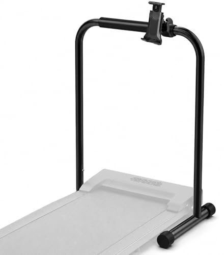 Handle Bar for Walking Pad Only, Compatible with Walking Pad 19.7'' Wide with Phone Holder, Adjustable Handrail Height (Max 43''), Non-Slip Feet, Easy to Assemble, Stable Design, Black