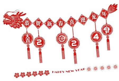 HOLIDYOYO Statischer Aufkleber Zum Chinesischen Neujahr Aufkleber Zum Frühlingsfest Diy-aufkleber Zum Jahr Des Drachen Kleine Fensteraufkleber Zum Selbermachen