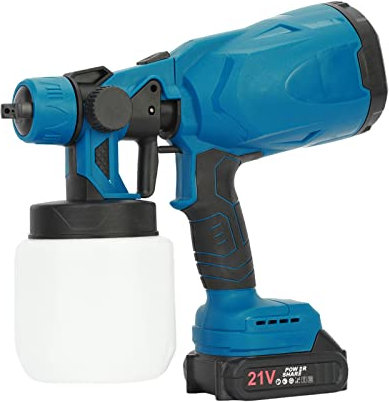 Cordless Paint Sprayer with Battery and Charger – 21V Electric Spray Gun for Walls, Ceilings, Fences, Sheds – 800ml Ultra Paint Container, 3 Spray Patterns, Included Accessories