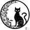 30 cm Decoracion Pared Metal,Negra Luna y Gato Moderna Cuadros de Metal,Adornos Pared Metalicos,Cuadros de Decoración con Animales Para salon Adecuado,Salas Estar, Oficinas Otros